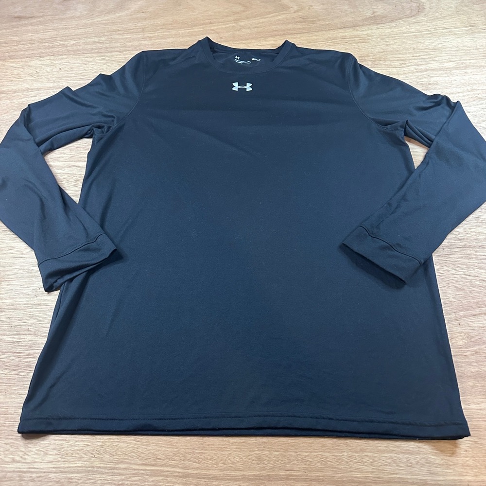 Under Armour HeatGear Long Sleeve Performance Shirt Black Mens Medium Loose Fit